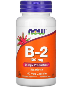 Now Foods Вітамін B-2 Рибофлавін 100 мг 100 веганських капсул