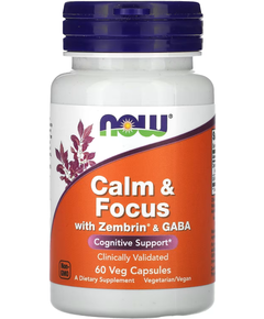 Now Foods Добавка для спокою та концентрації із зембрином і ГАМК 60 веганських капсул