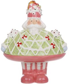 Банка для зберігання керамічна новорічна Король Маршмеллоу Рожевий 27 см