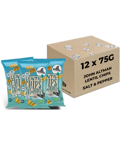 John Altman Чипси з червоної сочевиці Сіль-Перець органічні упаковка 12шт*75 г
