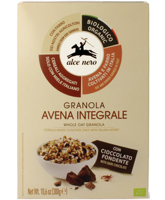Alce Nero Гранола вівсяна цільнозернова Чорний Шоколад органічна 300 г
