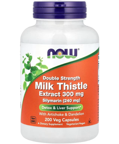 Now Foods Силімарин Екстракт Розторопші 300 мг Подвійної Сили 200 веганських капсул