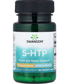 Swanson 5-гідрокситриптофан 5-HTP 100 мг Боротьба зі стресом 60 веганських капсул