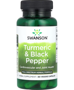 Swanson Куркума та Чорний Перець 60 вегетаріанських капсул