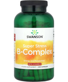 Swanson Super Stress Комплекс вітамінів групи B з вітаміном C 240 капсул