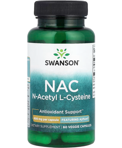 Swanson NAC N-Ацетил-L-Цистеїн 600 мг 60 вегетаріанських капсул