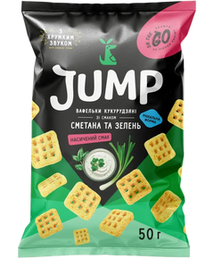 Jump Снеки кукурудзяні Вафельки зі смаком Сметана-Зелень 50 г