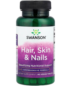 Swanson Добавка для волосся, шкіри й нігтів 60 веганських таблеток