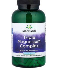 Swanson Комплекс з потрійним магнієм 400 мг 300 веганських капсул