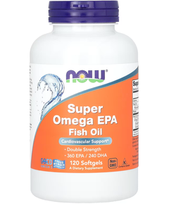 Now Foods Супер Омега Риб'ячий Жир 360 мг ЕПК та 240 мг ДГК 120 м'яких капсул