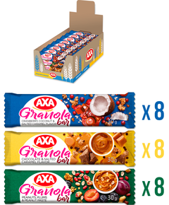 AXA Батончик-гранола Асорті 3 Види упаковка 24шт*30 г