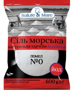 Salute di Mare Сіль морська дрібна йодована помел №0 600 г