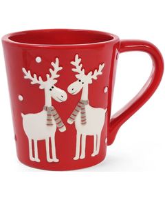 Чашка новорічна Веселі Олені червона 325 мл