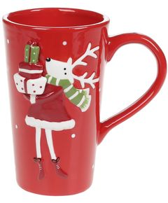 Чашка новорічна Олень з Подарунками червона 550 мл