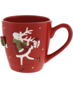 Чашка новорічна Олень з Подарунками червона 470 мл