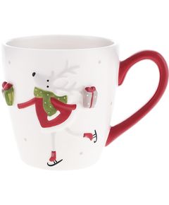 Чашка новорічна Олень з Подарунками біла 470 мл