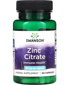 Swanson Цитрат Цинку 30 мг 60 капсул