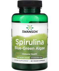 Swanson Спіруліна Синьо-Зелені Водорості 500 мг 90 вегетаріанських капсул