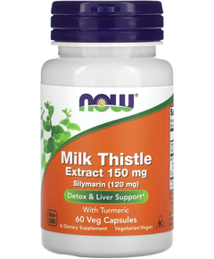 Now Foods Екстракт Розторопші 150 мг з Куркумою 60 веганських капсул