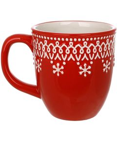 Чашка новорічна керамічна Імбирний Пряник червона 450 мл