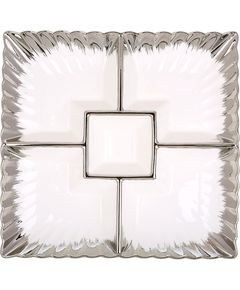 Менажниця порцелянова з сріблястим обідком 31,7 см