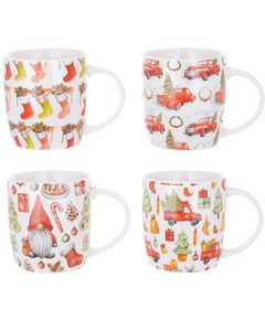 Набір чашок порцелянових Символи Різдва 4 штуки по 350 мл