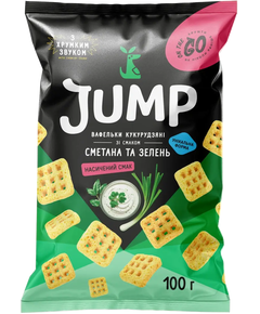Jump Снеки кукурудзяні Вафельки зі смаком Сметана-Зелень 100 г