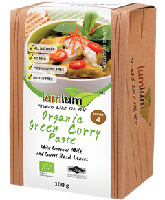 Lumlum Паста Карі Зелена з кокосовим молоком та листям тайського базиліка органічна 100 г