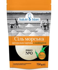 Salute di Mare Сіль морська натуральна харчова з ламінарією помел №0 750 г
