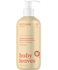 Attitude Шампунь та гель для душу 2в1 для дітей Грушевий Нектар Baby Leaves 473 мл