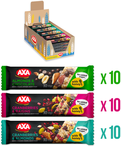 AXA Батончики злакові Асорті 3 Види упаковка 30шт*30 г