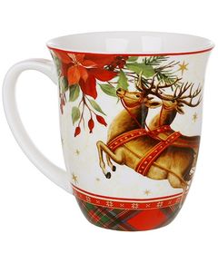 Чашка новорічна порцелянова Різдвяна Історія біла 470 мл