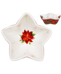 Піала новорічна порцелянова Різдвяна Історія червона 350 мл