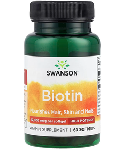 Swanson Біотин 10 000 мкг Посиленої Дії 60 м'яких капсул