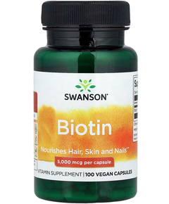Swanson Біотин 5000 мкг 100 веганських капсул