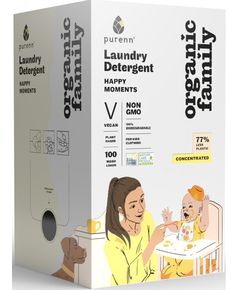 Organic Family Засіб для прання рідкий концентрат для прання дитячих речей Happy Moments 100 прань органічний Refill 3 л