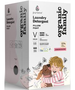 Organic Family Засіб для прання рідкий концентрат для прання кольорових та білих речей, для чутливої шкіри Pillow Flight 100 праннь органічний Refill 3 л