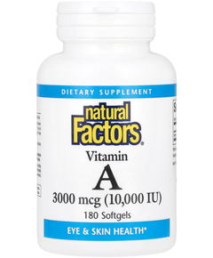 Natural Factors Вітамін A 3000 мкг 10 000 МО 180 м'яких капсул