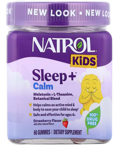 Natrol Kids Жувальна добавка з смаком полуниці з заспокійливою дією для дітей від 4 років 60 мармеладок