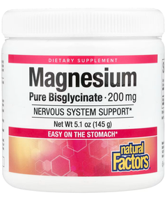 Natural Factors Бісгліцинат Магнію Чистий 200 мг 120 г