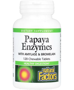 Natural Factors Ферменти Папаї з Амілазою та Бромелаїном 120 жувальних таблеток