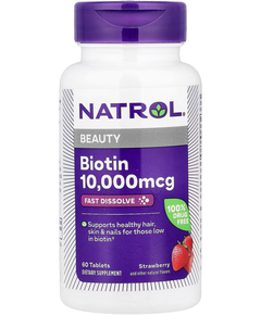 Natrol Біотин 10000 мкг Швидкорозчинний зі смаком полуниці 60 таблеток