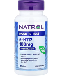 Natrol 5-гідрокситриптофан 5-HTP 100 мг З повільним вивільненням 45 таблеток