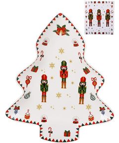 Блюдо для подачі новорічне порцелянове Candyland біле у формі ялинки 29 см