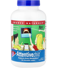 Source Naturals Attentive Child Харчова добавка для уваги дітей 60 жувальних таблеток