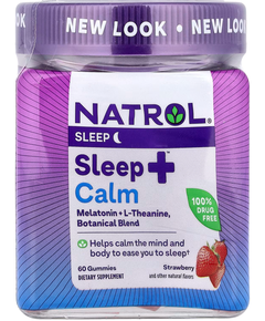 Natrol Добавка для сну та заспокоєння зі смаком полуниці 60 жувальних таблеток