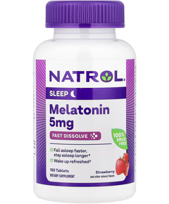 Natrol Мелатонін 5 мг Швидкорозчинний зі смаком полуниці 150 таблеток