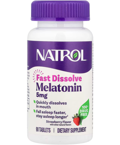 Natrol Мелатонін 5 мг Швидкорозчинний зі смаком полуниці 90 таблеток