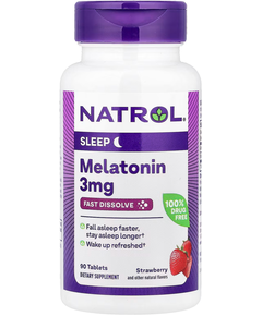 Natrol Мелатонін 3 мг Швидкорозчинний зі смаком полуниці 90 таблеток