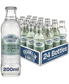 Franklin & Sons Напій Тонік Бузина-Огірок Elderflower & Cucumber Tonic Water б/а сильногазований упаковка 24шт*200 мл